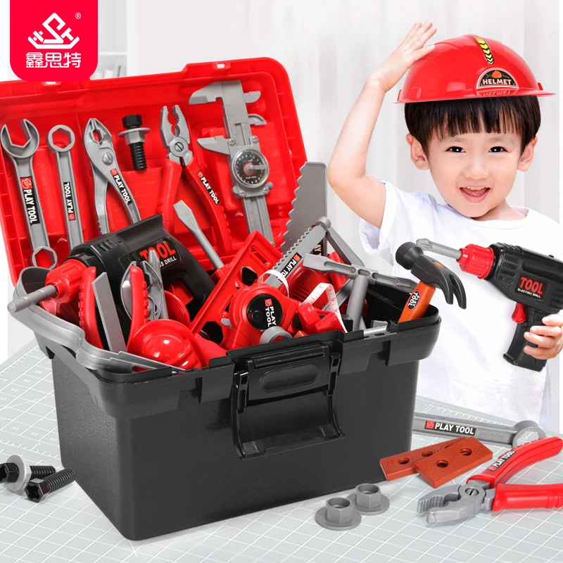 

New Toolbox Set Toy for Kids Simulation Repair Tools Ax Carpentry Drill Screwdriver Repair Kit House Play Puzzle Boys Toy Set