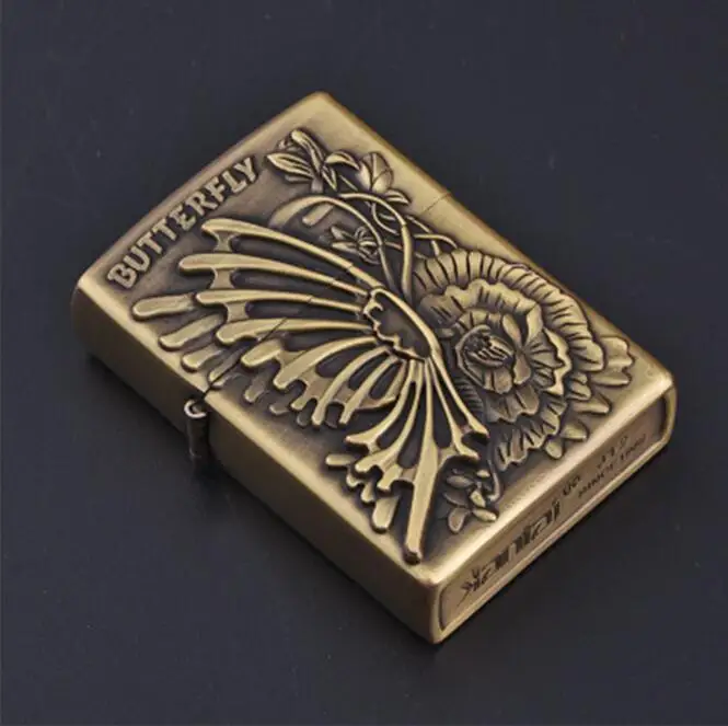 

JT6139 kerosene lighter wholesale antique, old wheel, open fire, windbreak and smoke lighter.