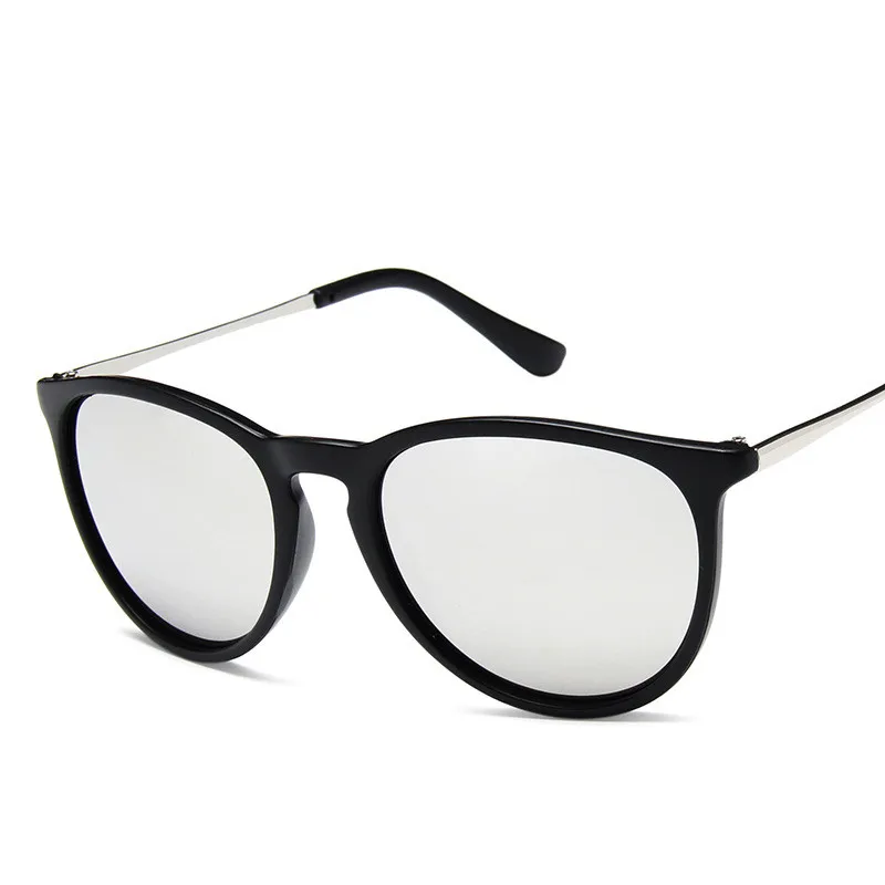 Солнцезащитные очки в стиле ретро для женщин и мужчин,, фирменный дизайн, круглые солнцезащитные очки, зеркальные линзы для мужчин и женщин, мужские солнцезащитные очки Oculos De Sol - Lenses Color: Silver