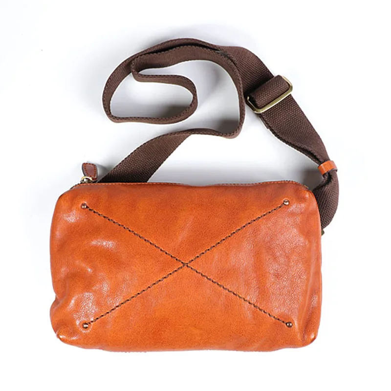 AETOO Original retro handmade suede leather men's leather chest pocket pockets mini casual Messenger bag youth tide