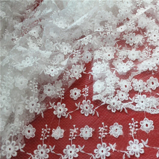 

#5yards White Diamond Mesh French Milk Silk Embroidery African Cord Laces Swiss Guipure Lace Fabric For Nigerian Wedding Dresses