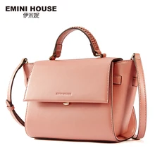 EMINI HOUSE Stylish Knitting Handle Shoulder Bag Split Leather Crossbody Bags For Women Luxury Handbags Women Bags Designer