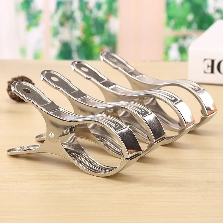 Large stainless steel laundry clip quilt drying socks hanger windproof metal clothespin cool