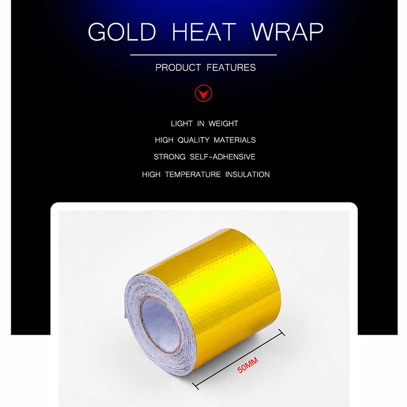 Reflect A Gold Thermal Tape Air Intake Heat Insulation Shield Wrap Reflective Heat Barrier Self Adhesive Engine