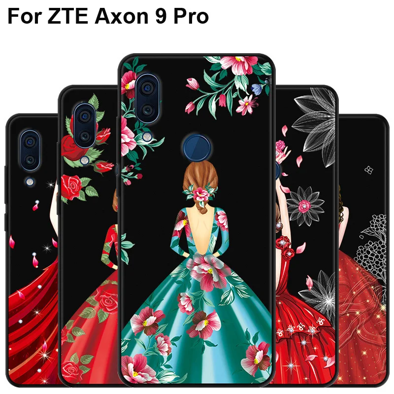 Чехол для телефона ZTE Axon 9 Pro красивый Ударопрочный Мягкий чехол из ТПУ на заднюю
