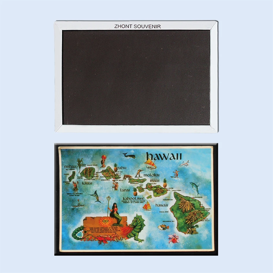 

Decorative Fridge Magnets Hawaii Map Souvenir for Store 22200 Vintage Image