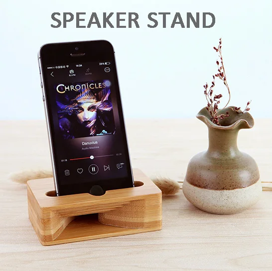 

Creative Universal Multifunction Wooden desktop Mobile Phone Holder LoudSpeaker Mobile Bracket Stand For Smartphones portable