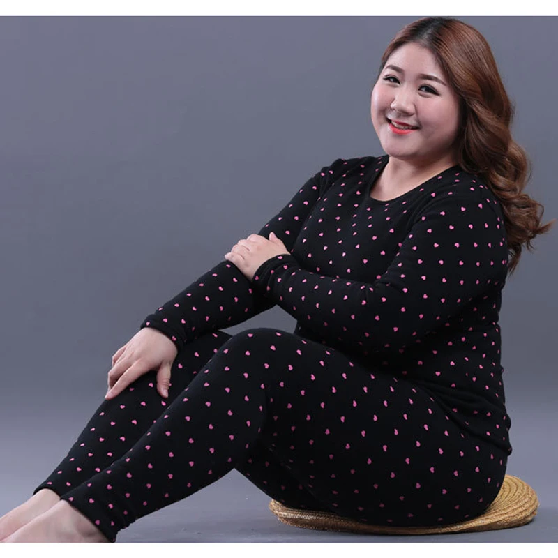 Новинка 2019 2XL 6XL плотные зимние теплые подштанники костюм для женщин плюс размер