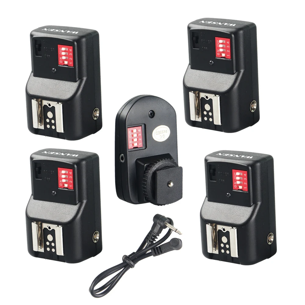 Remoto sem Fio Receptores para Canon Gatilho com 4 Wansen Velocidadelite Flash Nikon Pentax Olympus Dslr Lanterna Sincronizador