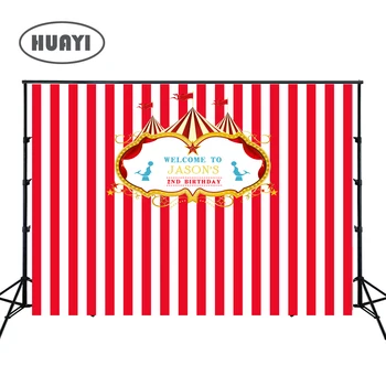 

photography backdrops Birthday banner red stripes newborn photography props vinyl backdrop for photo studio baby shower W-323