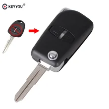 KEYYOU Modified Remote Key Shell Case 2 Buttons For Mitsubishi Outlander Grandis Pajero Lancer Car Cover Right groove
