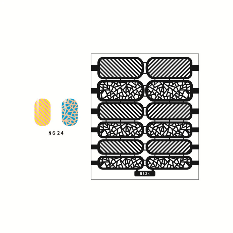 1 шт. новейшее изображение в полоску Аэрограф для дизайна ногтей маникюр краски инструмент трафареты для лака ногтей шаблонные штампы пластины дизайн NS03