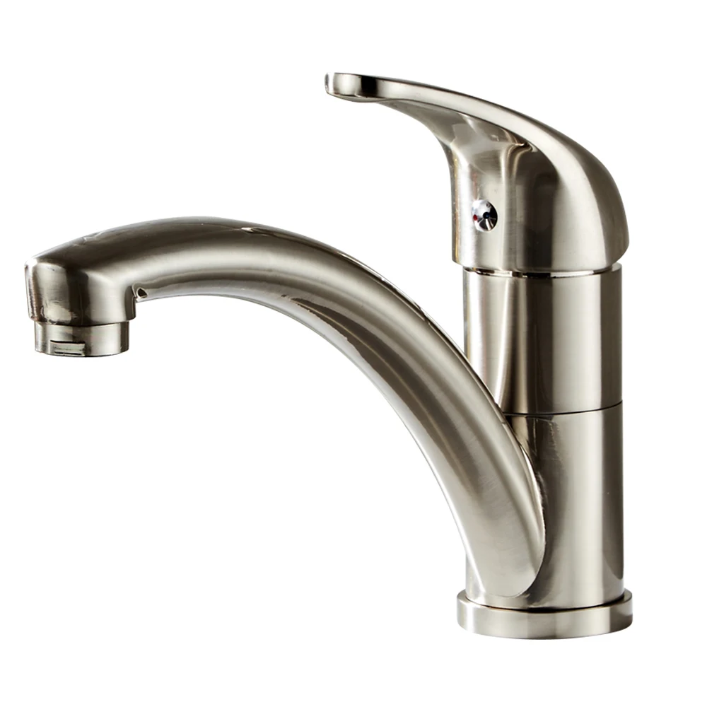 Kitchen Fixed Faucet-Long Mouth Brushed Finish Kitchen Faucet Sprayer Stainless Steel Sink Faucets Tap Single Kitchen Fixed Faucet-Long Mouth Brushed Finish Kitchen Faucet Sprayer Stainless Steel Sink Faucets Tap Single