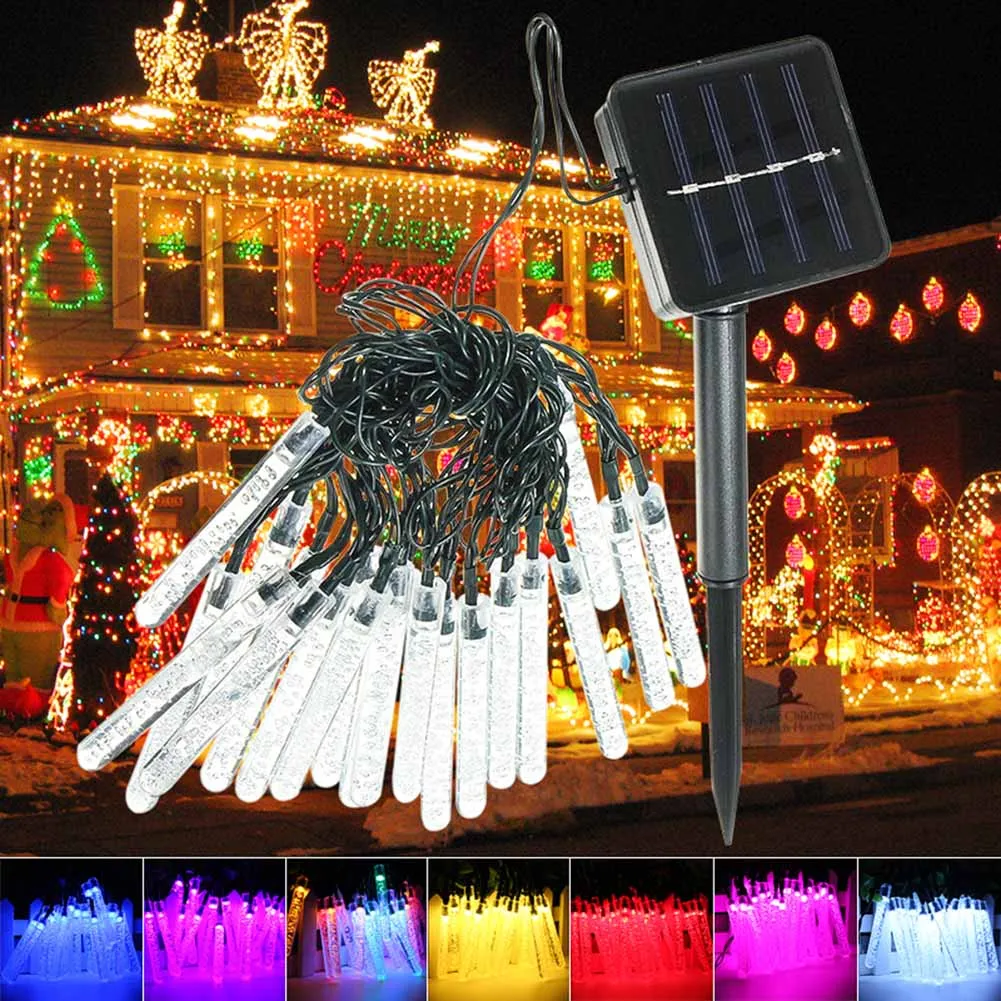 

Bubbles Stick Lamp 20 LEDs Solar String Lights Lawn Garden Wedding Christmas Party Decorations CLH@8