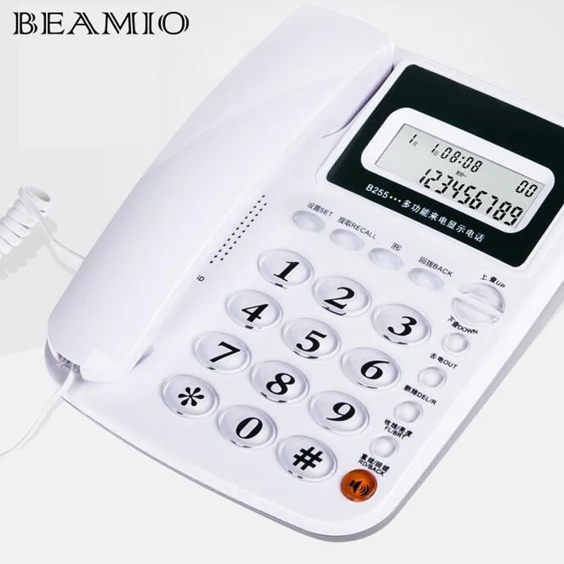 

Call ID Redial Landline Phone With DEL Hold For Home Hotel Office Wired Telephone Without Battery White Red Blue