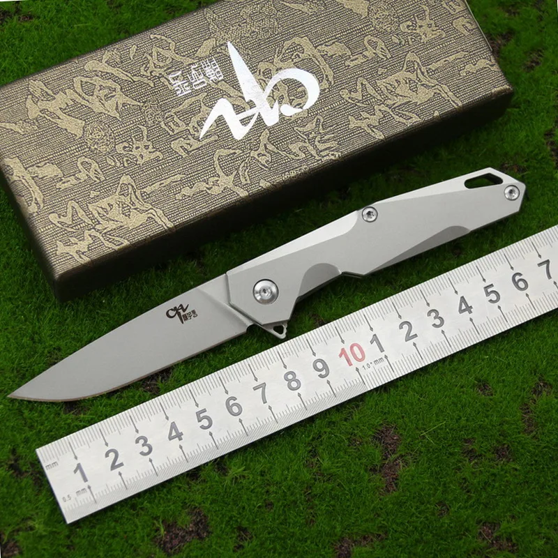 

CH 1047 Flipper folding knife original design AUS-8 blade titanium camping knives very sharp pocket EDC survival knife
