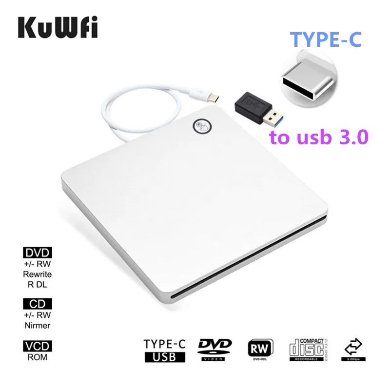  USB-C Superdrive External Drive Burner DVD CD VCD Reader +/- RW Rewriter Writer Player For Laptop/D