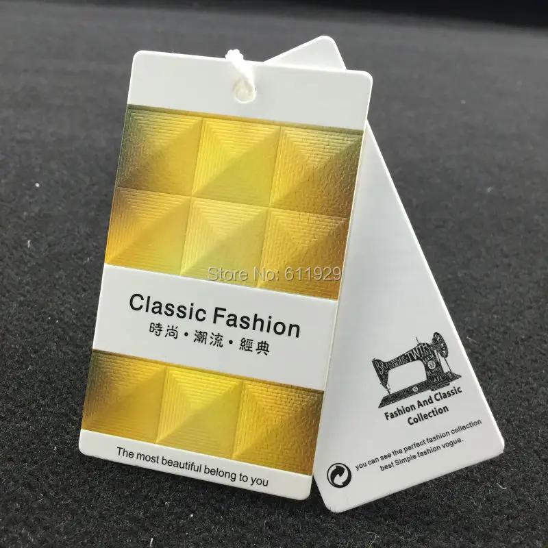 Customized clothing embossed logo tags/garment paper tag printing