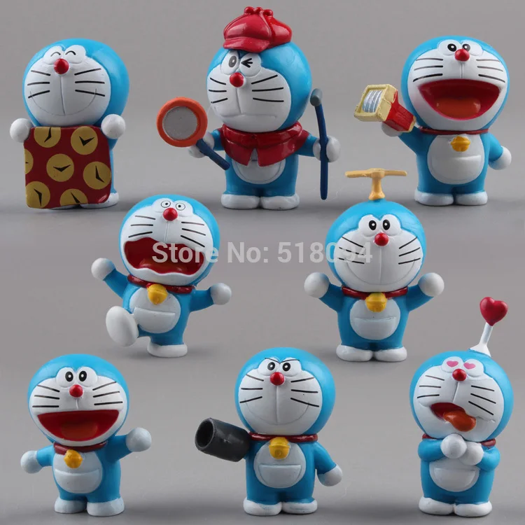 Аниме мультфильм милый Doraemon Мини ПВХ фигурка модель игрушки куклы 8 шт./компл. детские игрушки рождественские подарки DRFG031