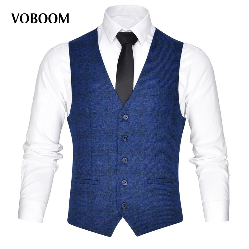 Buy VOBOOM Men Suit Vest Classic V Collar Dress Slim
