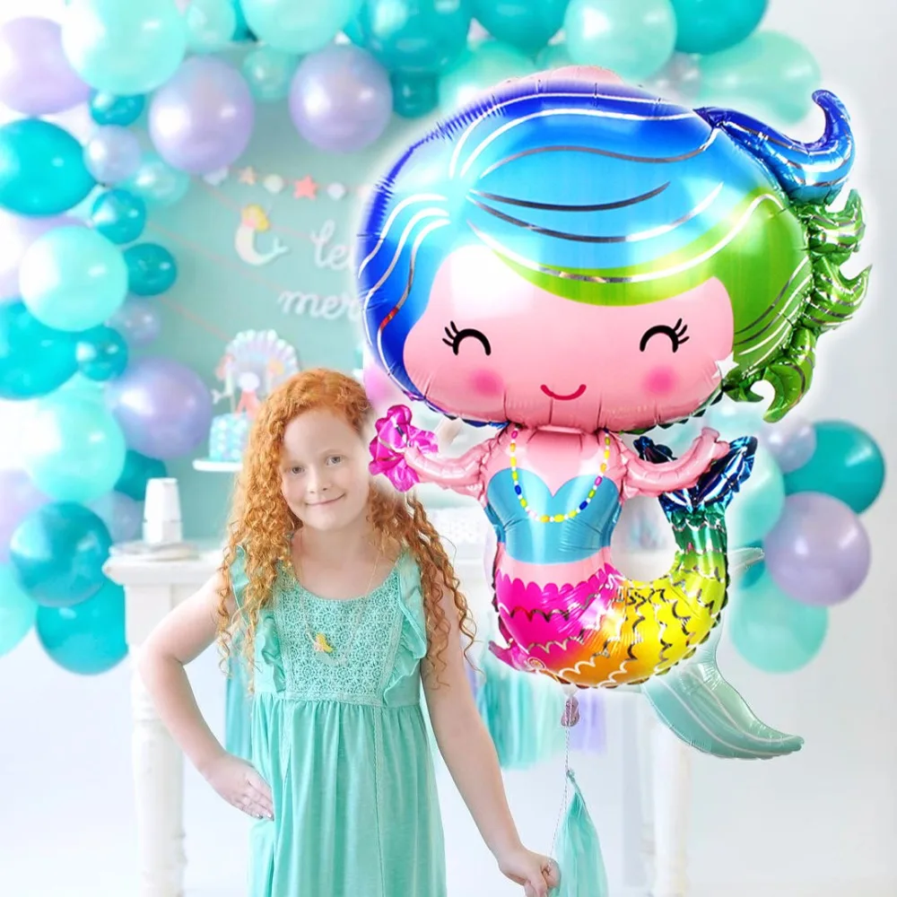 1 Pcs New Mermaid Balloons Princess Birthday Balloon Little