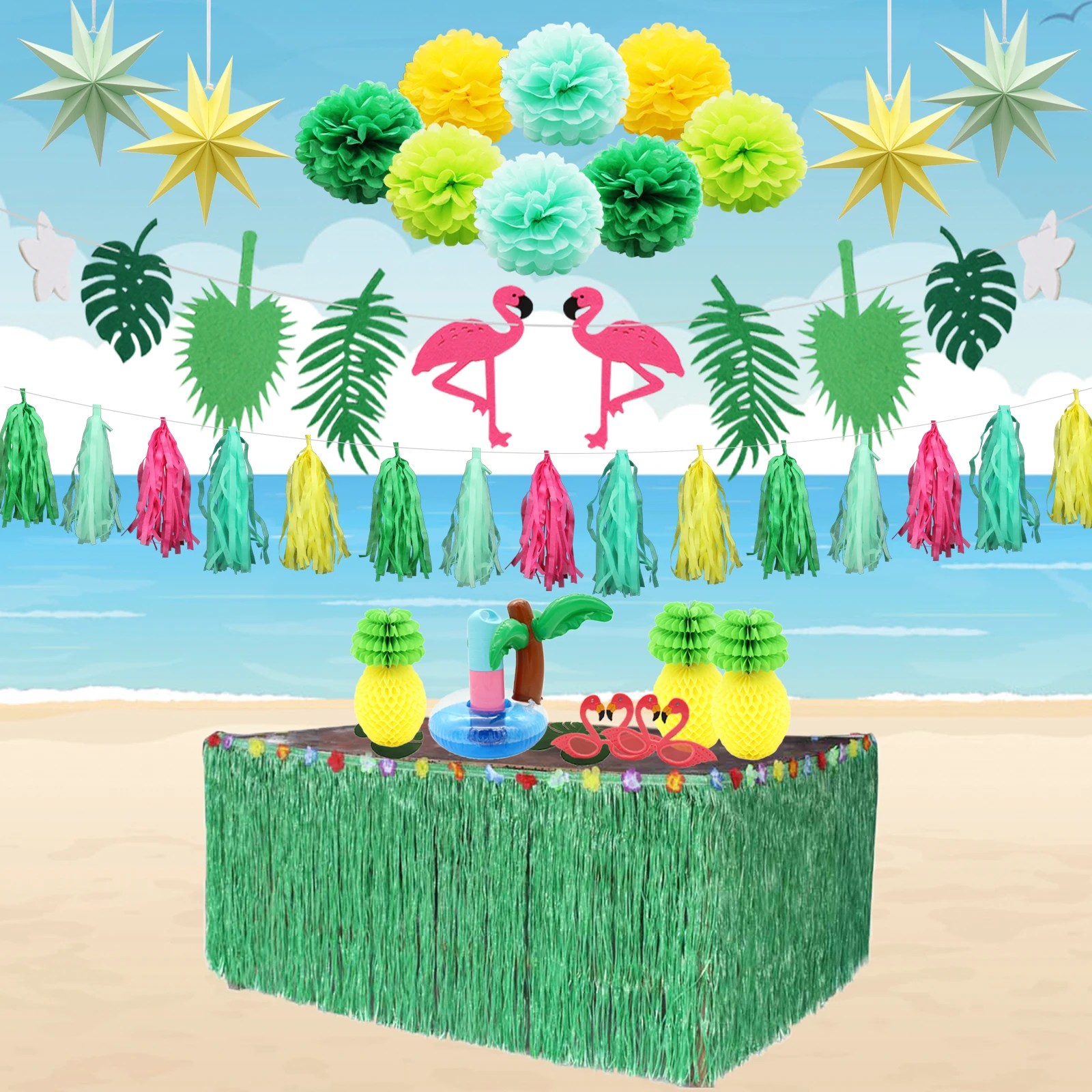 Hawaiian Party Decorations Flamingo Foil Balloons DIY Wedding Bride