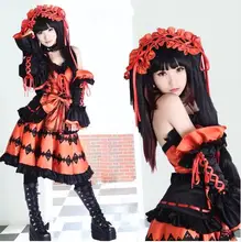 FECHA A LIVE Nightmare Tokisaki cosplay Keurumi Anime cosplay del vestido de lujo de Las Mujeres de disfraces de Halloween