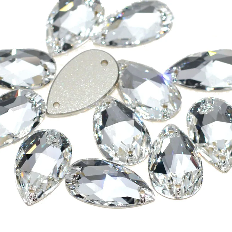 Diamantes de imitación de cristal con parte posterior plana