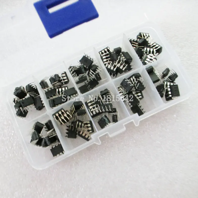 100PCS/Box NE555 UC3842 UC3843 UC3845 24C02 24C04 24C08 24C16 24C32 24C64 DIP IC Assortment Kit Each 10PCS