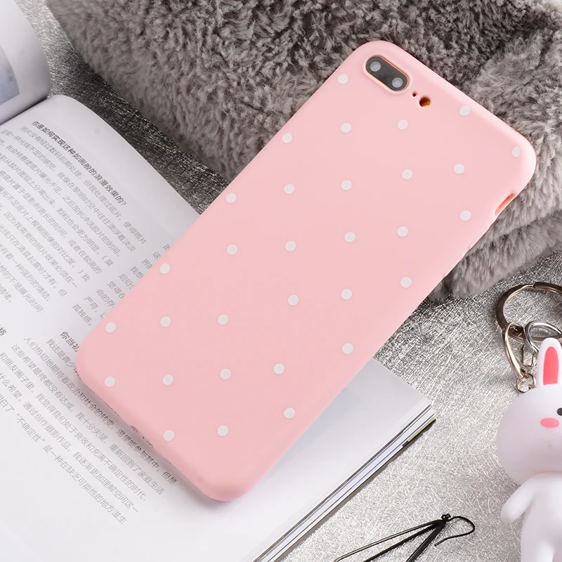 USLION Fashion Wine Red Wave Point Phone Case For iPhone 7 Plus Dots Soft TPU Cases Back Cover For iPhone7 Plus (9)