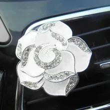 2 шт./компл. автомобиль вентиляционное отверстие Цветочные украшения милый Камелия горный хрусталь освежитель воздуха декоративные аксессуары для автомобиля