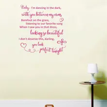 Идеальный Ширан Love song Свадебные wall art Наклейка для украшения дома наклейка НОМЕРА удаляемая художественная Фреска интерьера B696