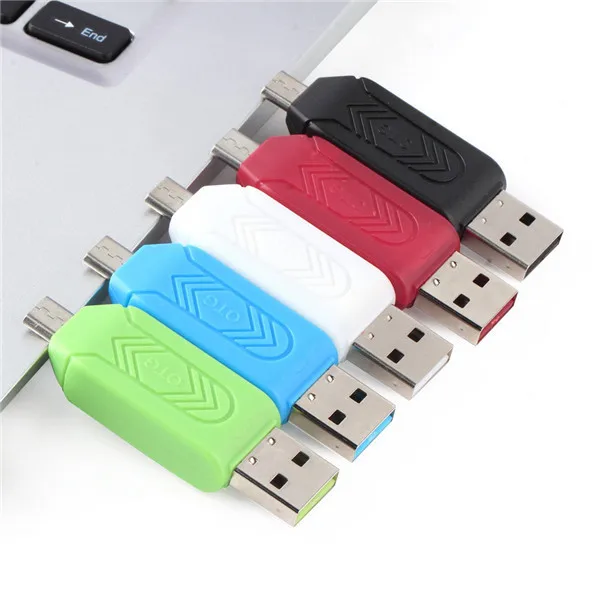 1 шт. Универсальный card reader Мобильный телефон PC card reader Micro USB OTG картридер OTG TF флэш-памяти Новые Оптовая продажа