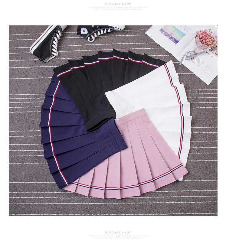 Harajuku Kawaii Nimi плиссированные юбки для женщин для лето 2019 корейский Ulzzang юбка школьницы уличная черный, белый цвет Tumblr
