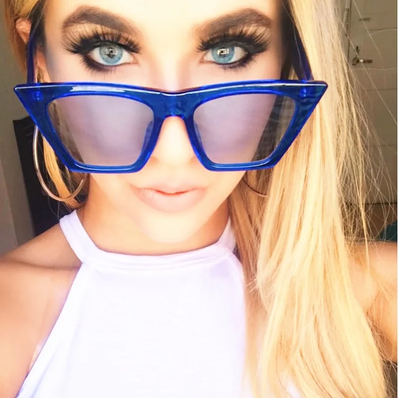 

SUMONDY Large Size Cat Eye Sunglasses Same As Hailey Baldwin Women Famous Brand Designer Hipster Sun Shades Eyeglasses SA60
