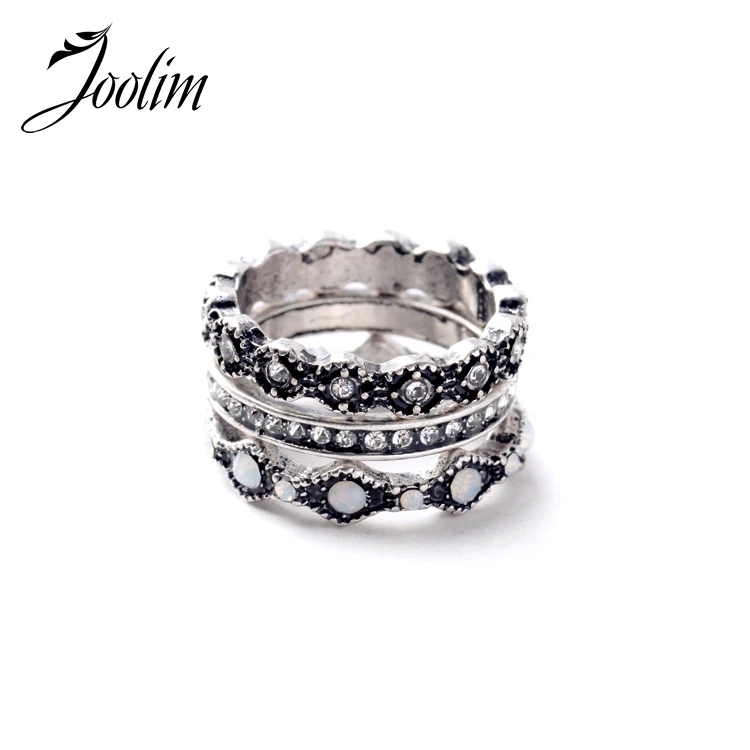 

JOOLIM Jewelry Wholesale/2015 Vintage Ring Set Women Ring Fashion Jewelry inspired Accessories