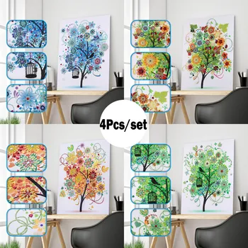

4Pcs/Set Special Shaped Diamond Painting Arts Craft DIY 5D Partial Drill Cross Stitch Kits Diamond Embroidery Painting Hot Sales