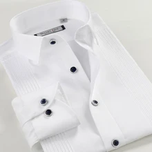 Новинка белая мерсеризованная хлопковая рубашка с длинными рукавами мужской официальный костюм параграф джентльмен формальная рубашка легкий уход