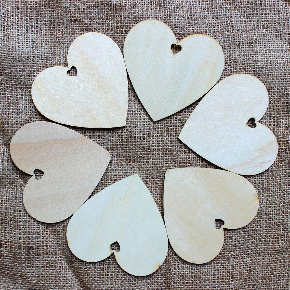 Us 8 72 40 Off 50pcs 100mm Blank Heart Wood Crafts Art Home Wedding Decoration Diy Laser Cut Rustic Wooden Craft Supplies In Party Diy Decorations