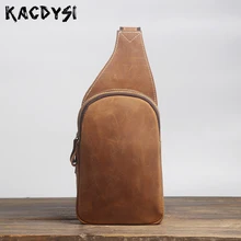 Оригинальная ручная работа Crazy Horse кожа мягкая мужская нагрудная сумка коровья кожа в стиле ретро поясная сумка повседневные Маленькие Мужские сумки через плечо сумка для груди