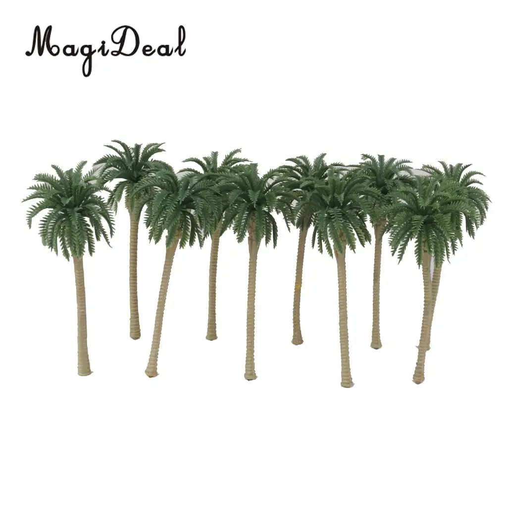 20Pcs/Lot 1/150 Scale Green Model Coconut Palm Trees for Building Beach Garden Street Scene Layout Landscape 7cm