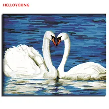 YH346 сделай сам ручная роспись маслом в сочетании с цифровой росписью по номерам Масляные картины китайские картины-свитки домашний декор