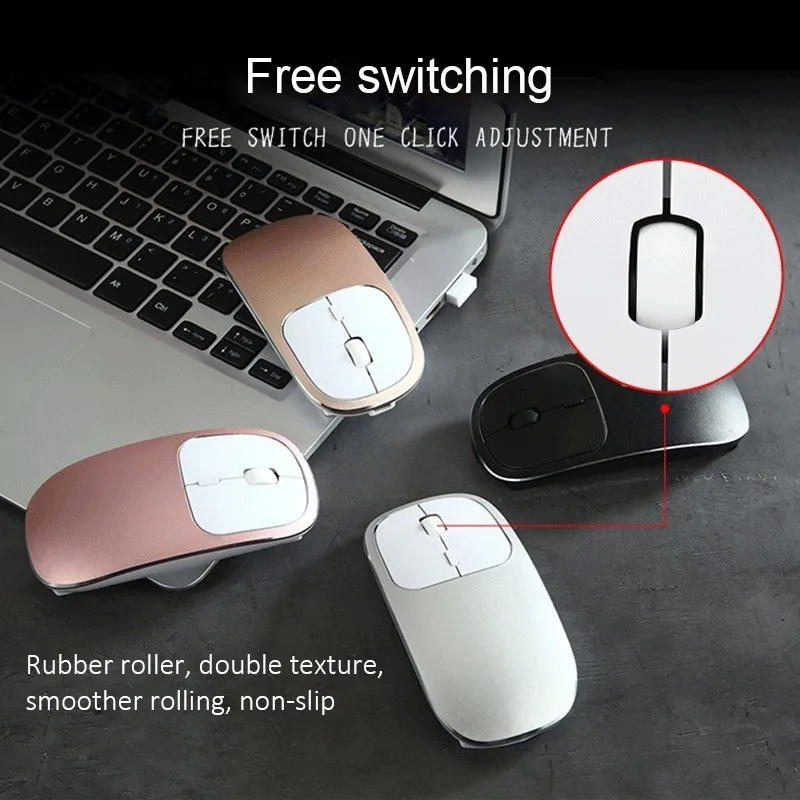 Wireless USB+ Bluetooth 4.0 Dual Mode Mouse Silent Ergonomic Rechargeable Optical Mice 4D 1600 DPI Mause For Gift Laptop