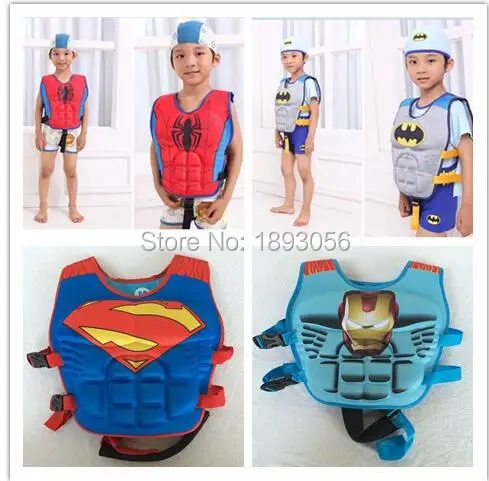 

kids life jacket vest Superman batman spiderman swimming baby boys girls fishing superhero swimming circle pool accessories ring