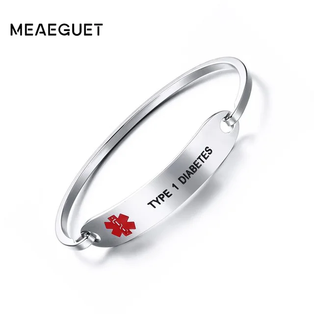 Meaeguet Medical Alert Id Bracelet Bangle Warfarin Blood Thinner Meaeguet Medical Alert Id Bracelet Bangle Warfarin Blood Thinner Diabetes Coumadin Epilepsy Stainless