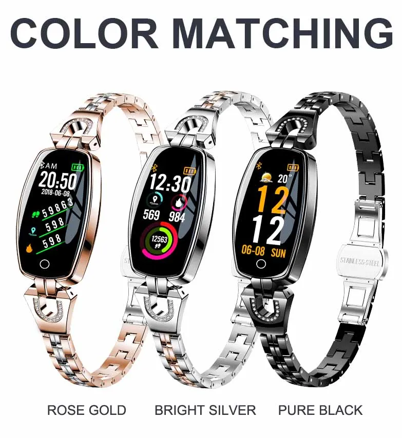 

H8 Smart Watch Women 2018 Waterproof Heart Rate Monitoring Bluetooth For Android IOS Fitness Bracelet Smartwatch