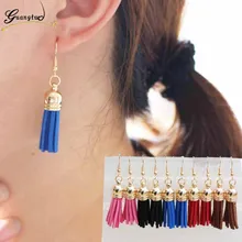 5 Colour Bohemian Ethnic Style PU Leather Tassel Drop Earrings For Women Fashion Jewelry Vintage Bijoux Brincos Dangle Earing