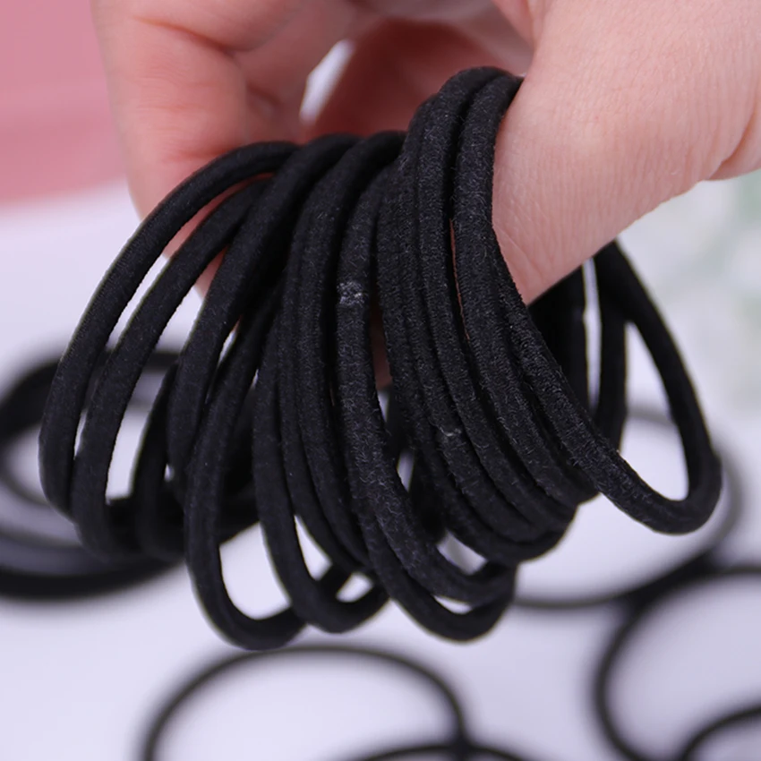 Simple Black Elastic Hairbands for Girls Fashion Women Scrunchie Gum for Hair Accessories Seamless Elastic Hair Bands 10PCS bride hair clip