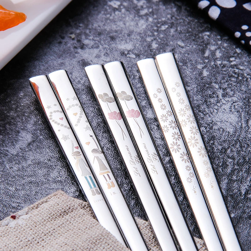 CHANOVEL 2 PCS/SET 304 Stainless Steel Set Korean Chop sticks and ladle Scoop Table ware Sets Kids Dinnerware Set with gift bag CHANOVEL 2 PCS/SET 304 Stainless Steel Set Korean Chop sticks and ladle Scoop Table ware Sets Kids Dinnerware Set with gift bag