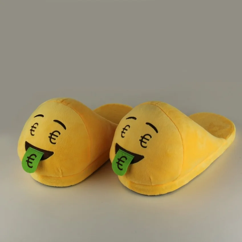 Emoji Plush Slippers Funny Mens Plush Slippers Indoor Shoes House Cute